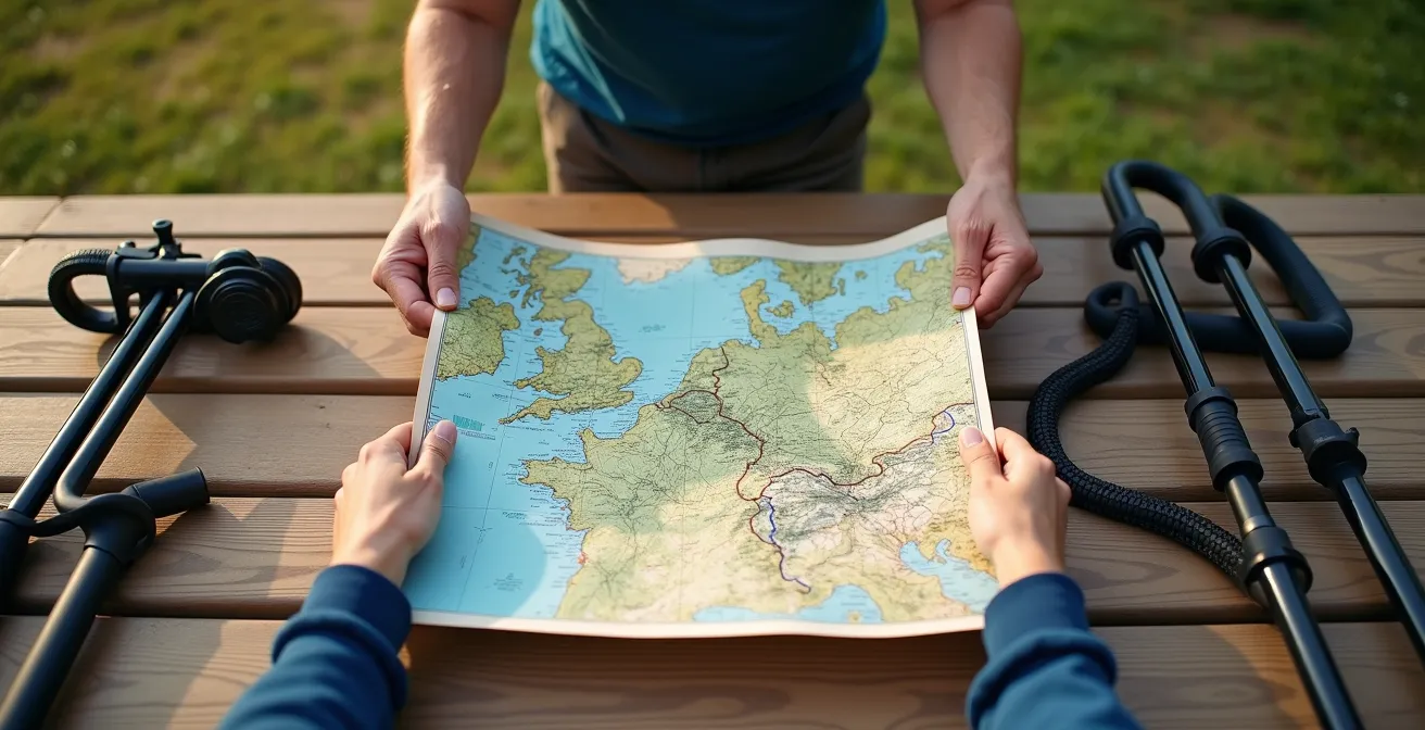 Senior consultant une carte topographique avec courbes de niveau