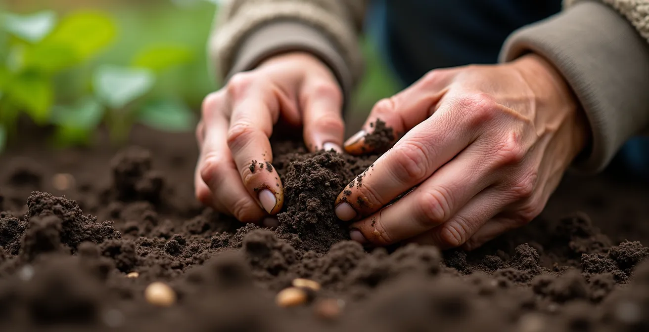 Senior souriant participant à une activité de jardinage communautaire